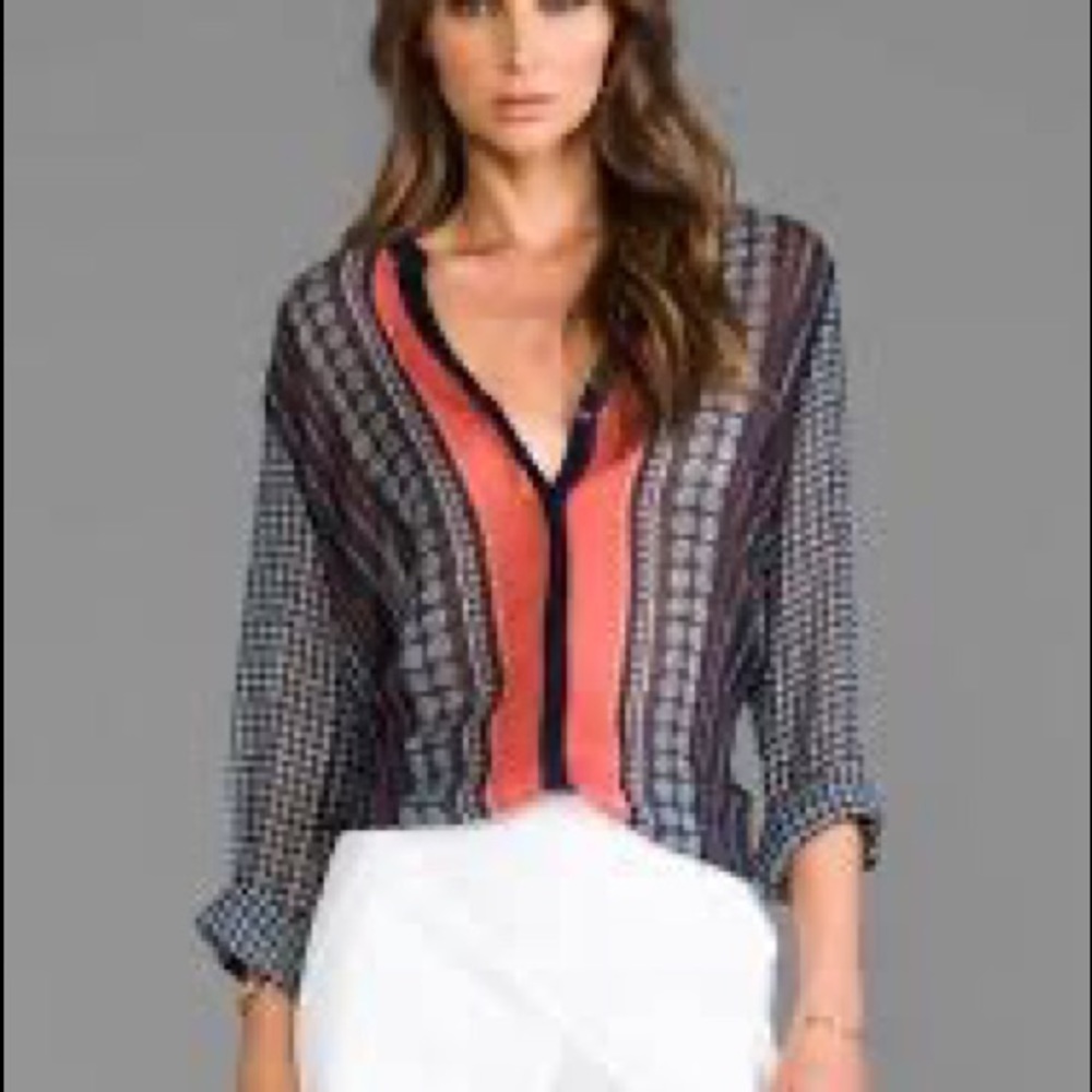 Sanctuary Scarf Print Cafe Blouse XS